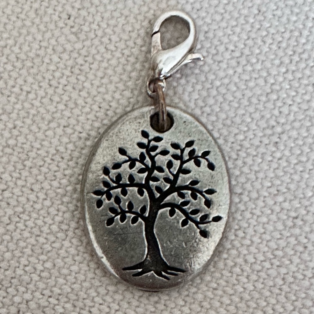 Silver Antique Look Origami Owl Tree of Life Double Sided Charm Pendant